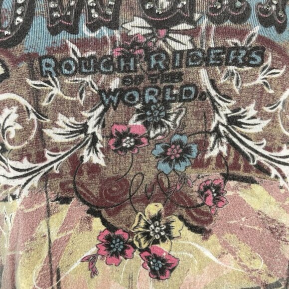 Plus Size Cowgirl Distressed Rhinestone Rodeo Western Graphic T Stampede Sz 1X - Picture 7 of 15